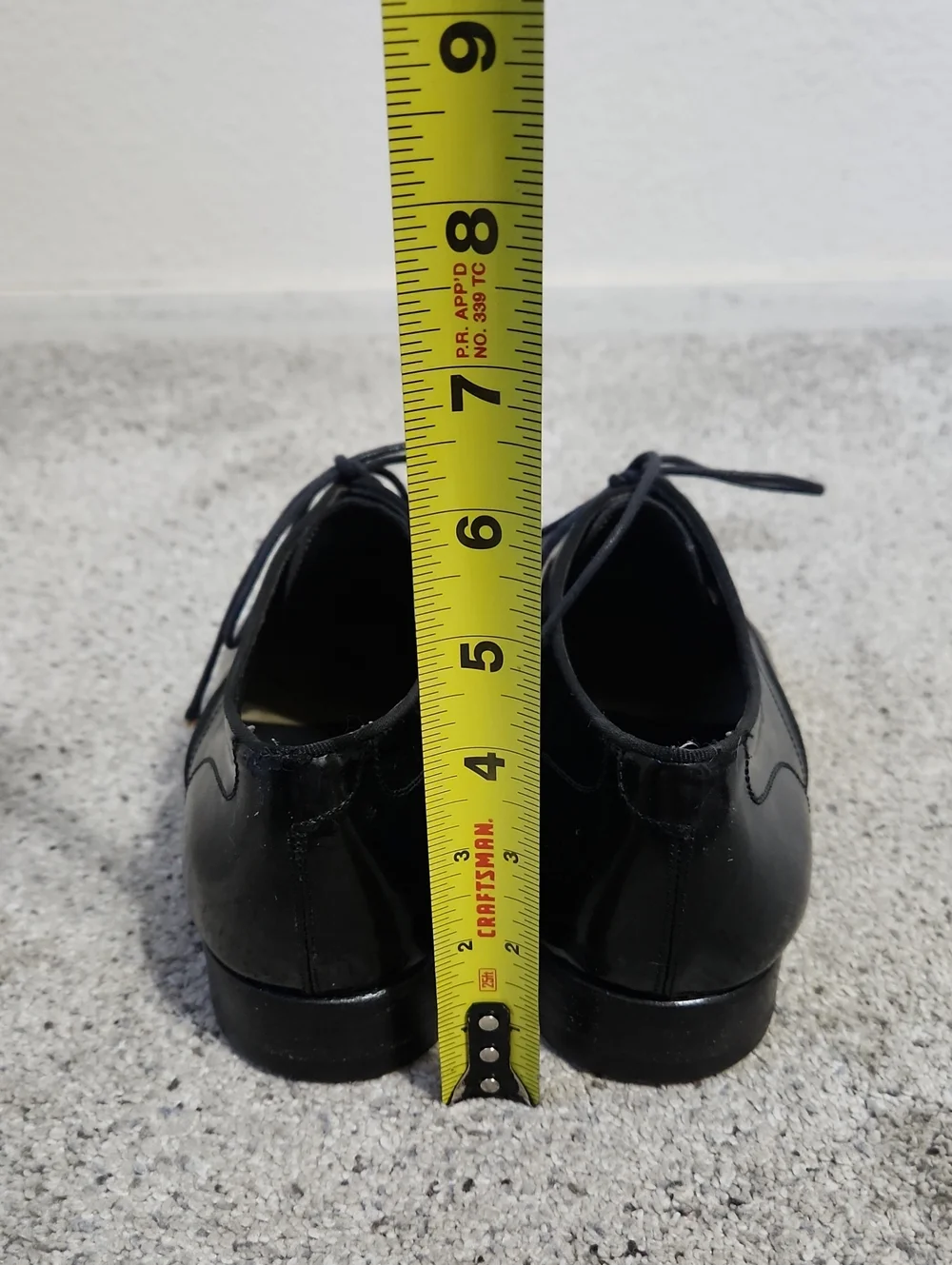 Bally Oronis Patent Calfskin Leather Shoes 8.5 D Mens Black
